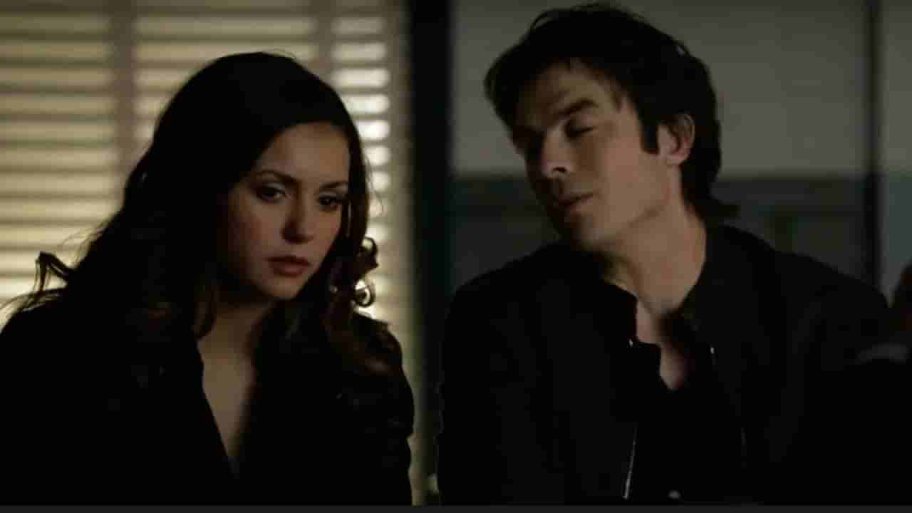 Elena and Damon from The Vampire Diaries