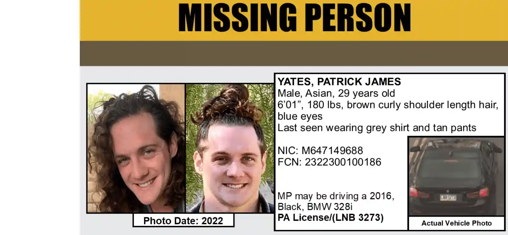 Missing: What happened to Patrick James Yates